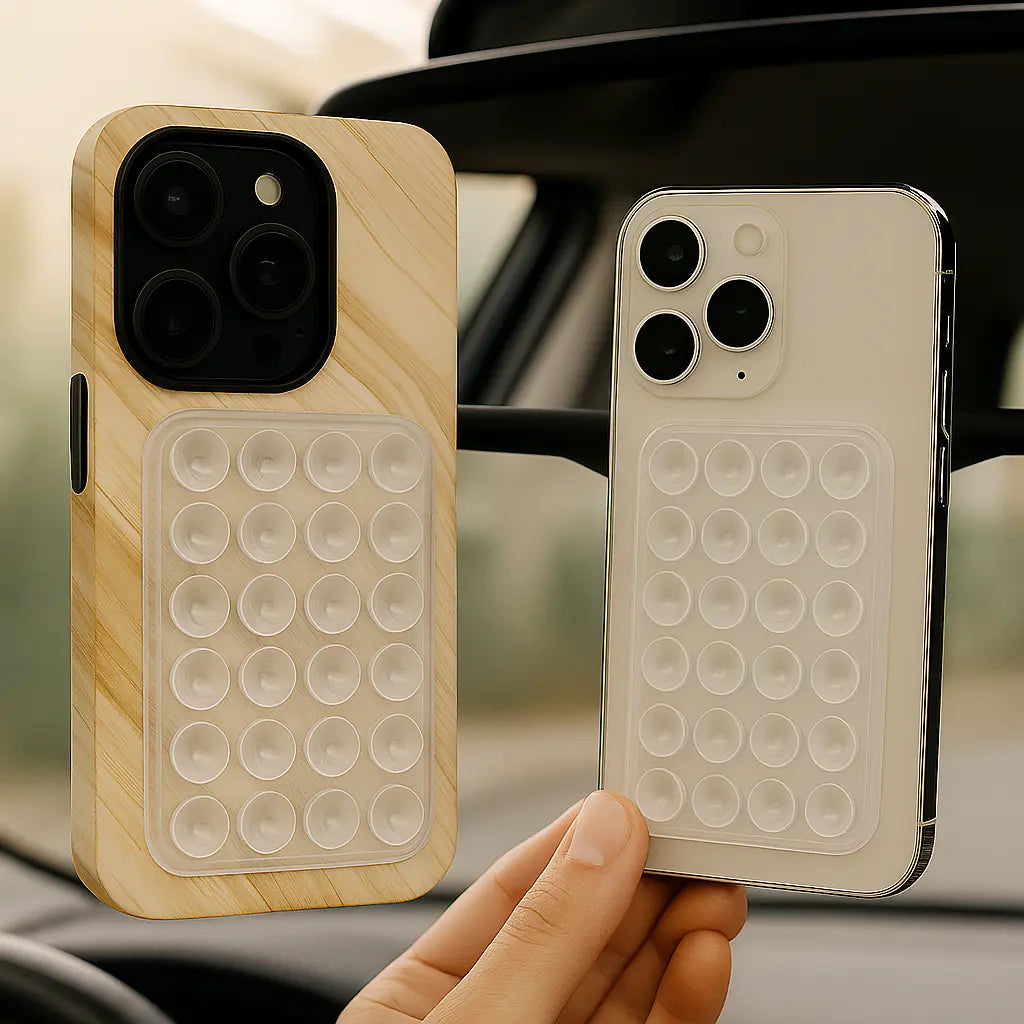 StickPad transparent – support téléphone invisible à ventouse