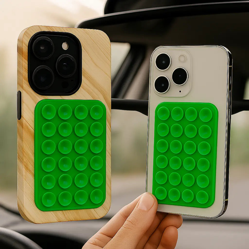 	StickPad vert – support universel pour téléphone en salle de bain