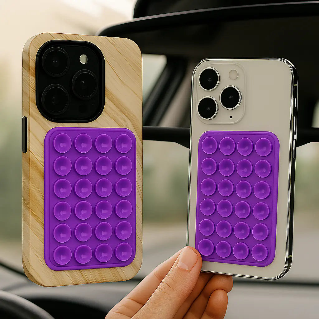 StickPad violet – support à ventouse pour routine maquillage miroir