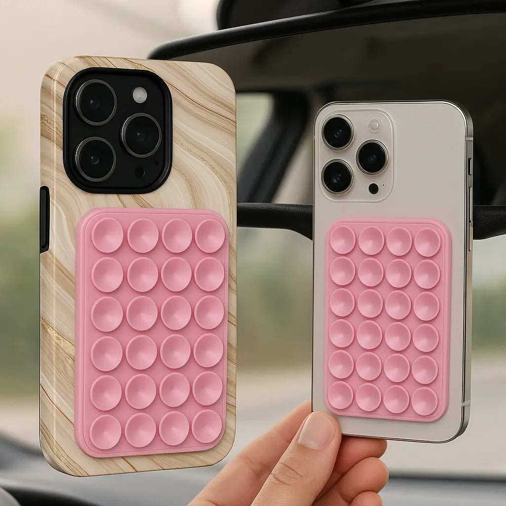 StickPad or rose – accessoire design pour fixer un téléphone au mur